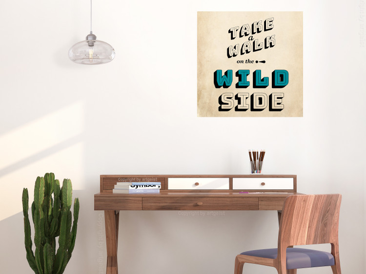 Wall Poster Take Walk on the Wild Side - square - English text on a beige background 128926 additionalImage 4