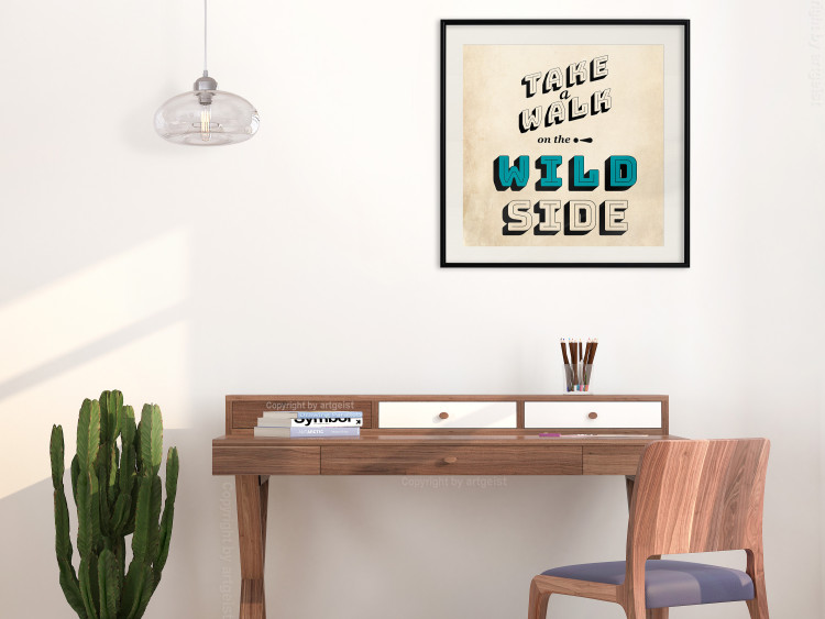 Wall Poster Take Walk on the Wild Side - square - English text on a beige background 128926 additionalImage 20
