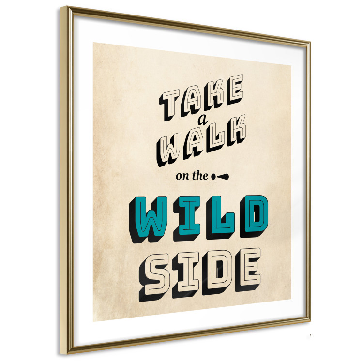 Wall Poster Take Walk on the Wild Side - square - English text on a beige background 128926 additionalImage 7
