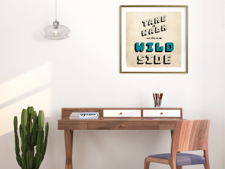Wall Poster Take Walk on the Wild Side - square - English text on a beige background 128926 additionalImage 13