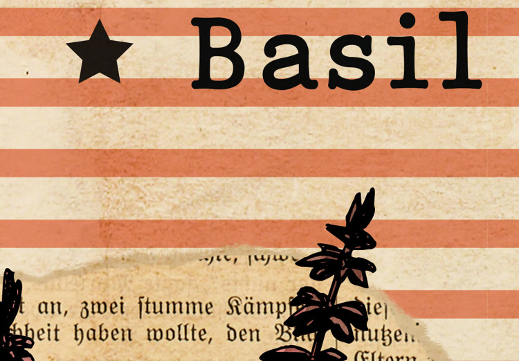 Poster Basil Poetry - vintage composition with plants and black text in background 129426 additionalImage 11