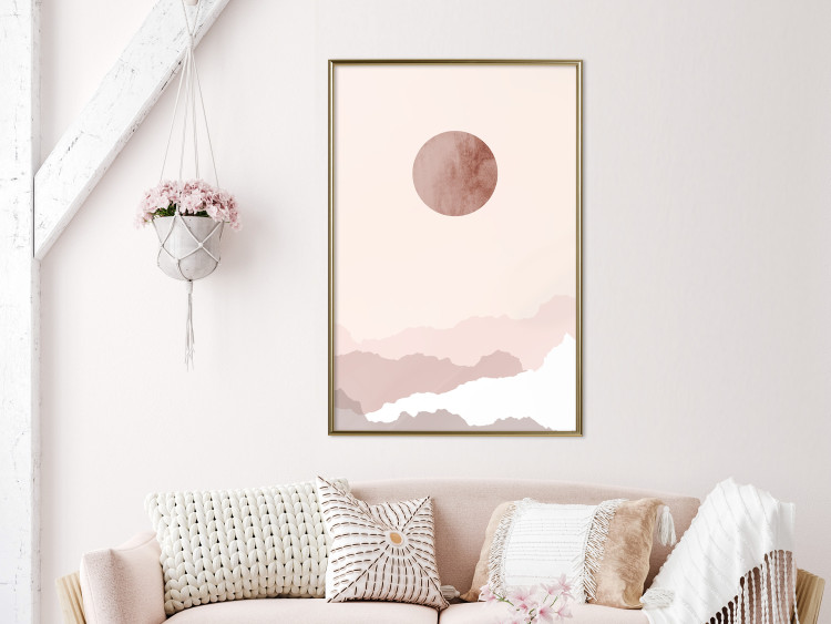 Poster Pastel Planet - abstract circle above the clouds in a bright cosmos 129726 additionalImage 7
