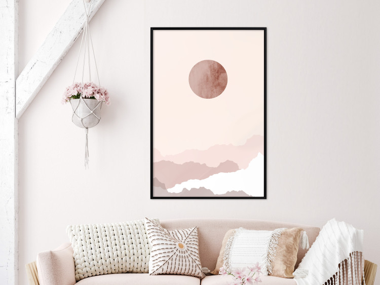 Poster Pastel Planet - abstract circle above the clouds in a bright cosmos 129726 additionalImage 4