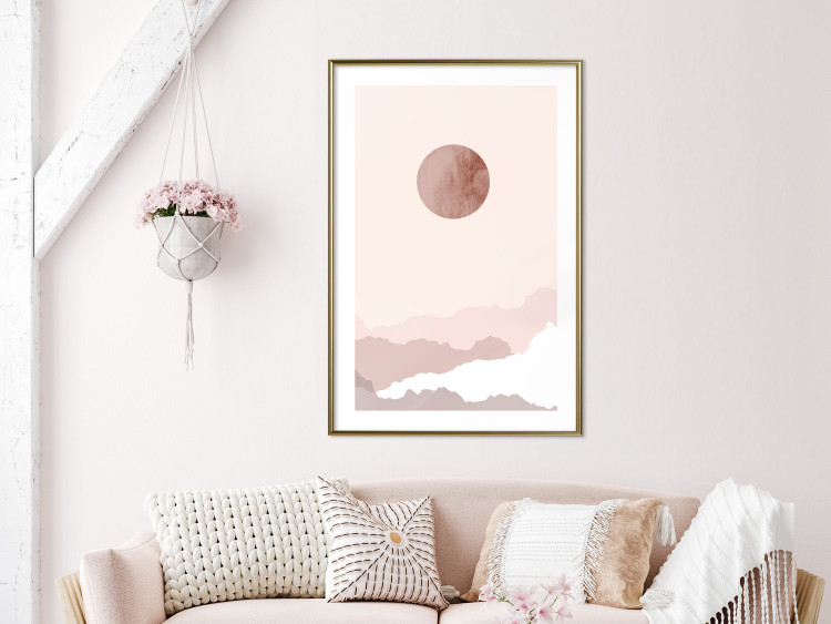Poster Pastel Planet - abstract circle above the clouds in a bright cosmos 129726 additionalImage 13