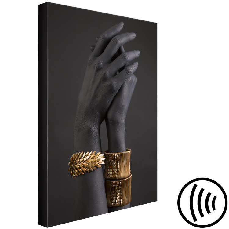 Canvas Exotic Duet (1-piece) Vertical - hands with golden accents 130426 additionalImage 6