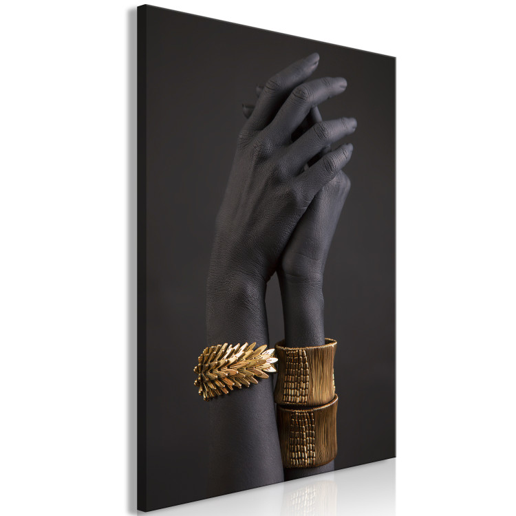 Canvas Exotic Duet (1-piece) Vertical - hands with golden accents 130426 additionalImage 2