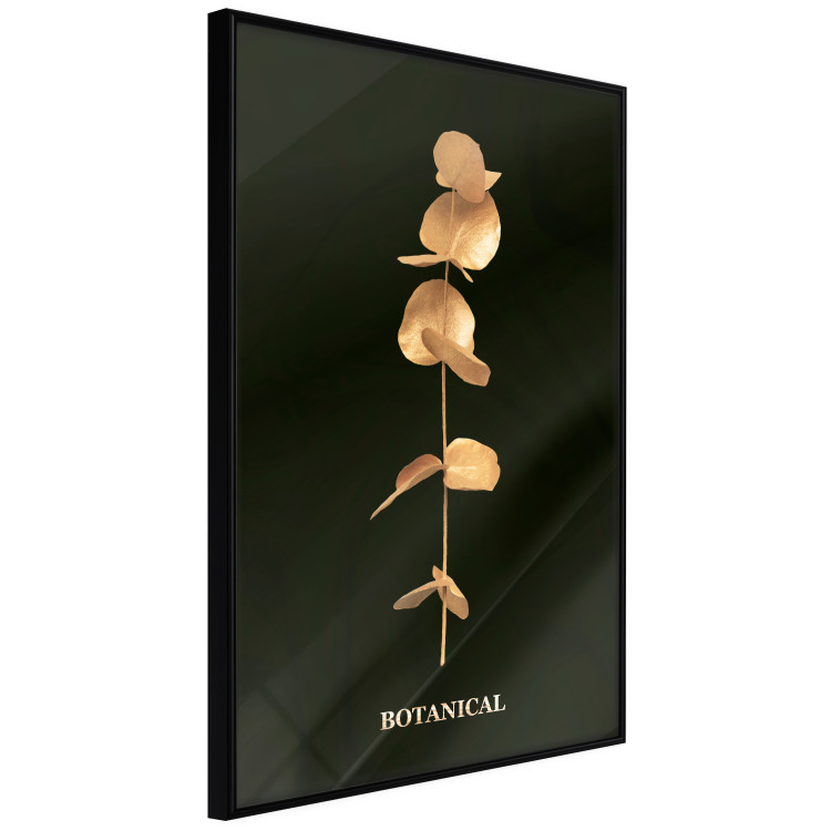 Wall Poster Frozen in Time - golden plant composition with leaves on a black background 130526 additionalImage 11