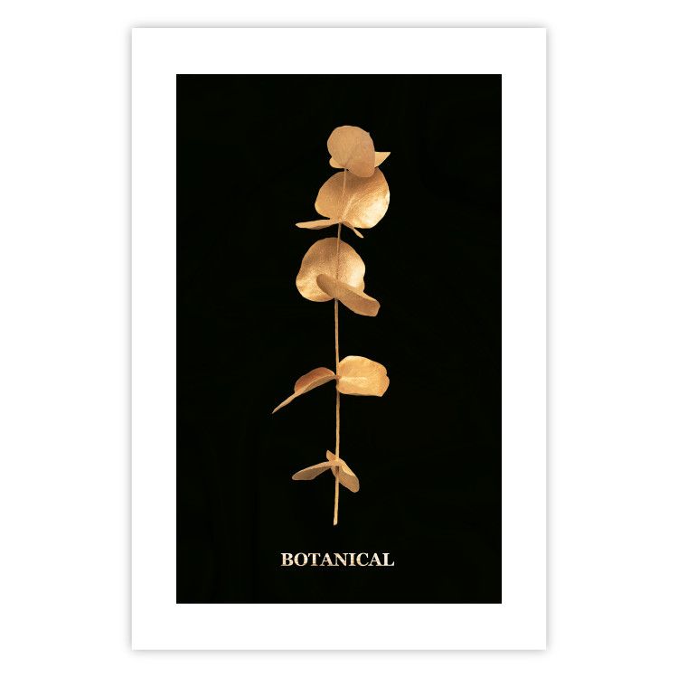 Wall Poster Frozen in Time - golden plant composition with leaves on a black background 130526 additionalImage 25