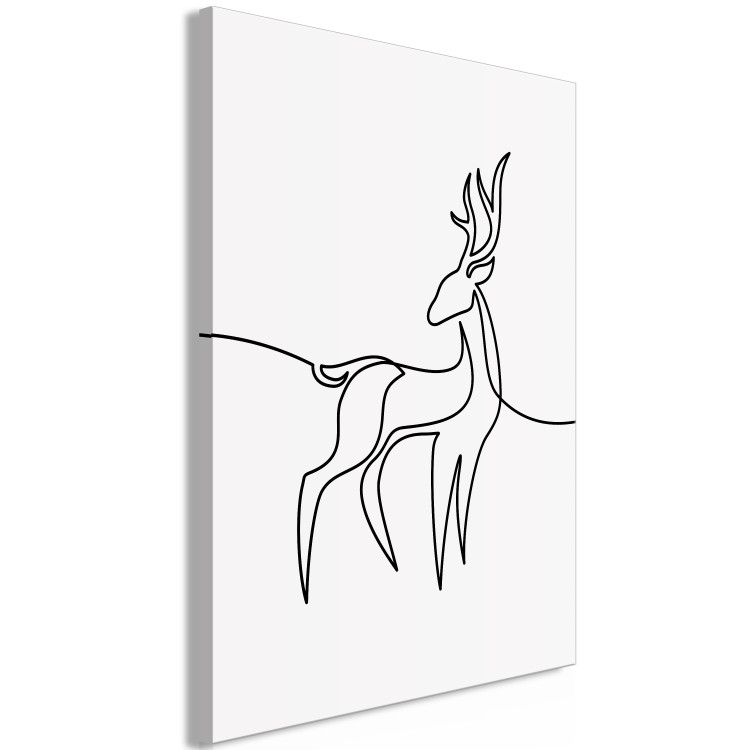 Canvas Deer figure - black and white abstraction in line art style 130726 additionalImage 2