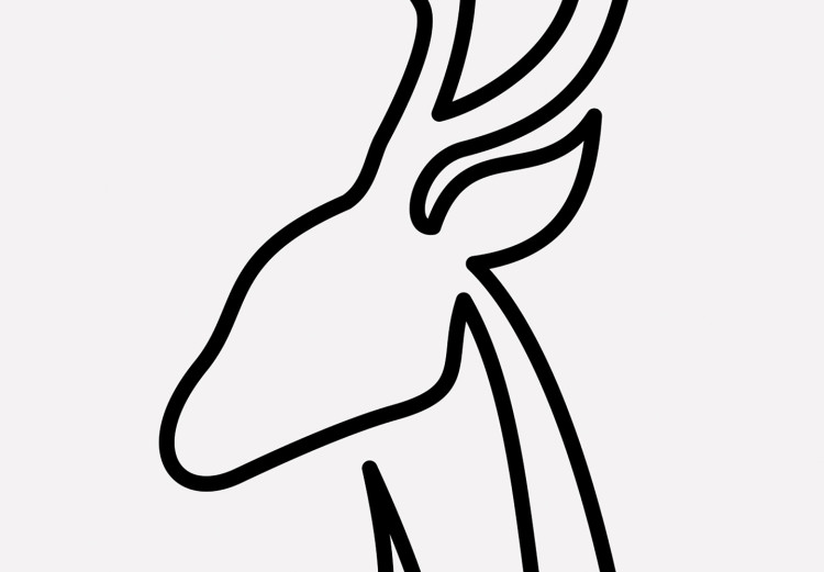 Canvas Deer figure - black and white abstraction in line art style 130726 additionalImage 5