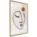 Wall Poster Romantic Thought - abstract black line art of a face on a beige background 130826 additionalThumb 3