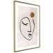 Wall Poster Romantic Thought - abstract black line art of a face on a beige background 130826 additionalThumb 5