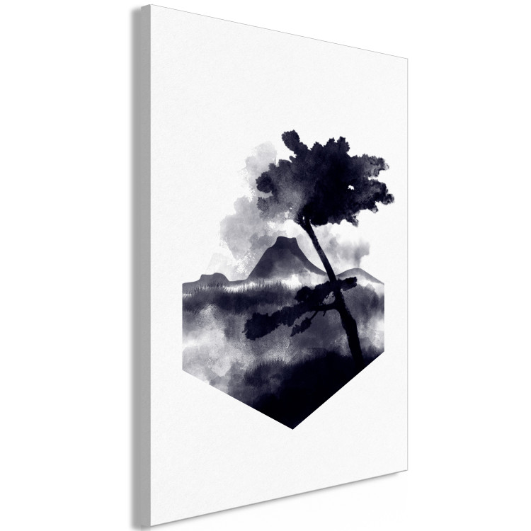 Canvas Print High Mountain (1-piece) Vertical - landscape of a tree in watercolor style 131526 additionalImage 2