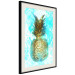 Poster Precious Fruit - tropical pineapple in golden color on a blue background 131826 additionalThumb 2