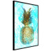 Poster Precious Fruit - tropical pineapple in golden color on a blue background 131826 additionalThumb 13