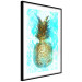 Poster Precious Fruit - tropical pineapple in golden color on a blue background 131826 additionalThumb 8