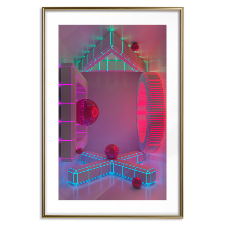 Poster Four Walls - geometric figures with neons in an abstract style 131926 additionalImage 14