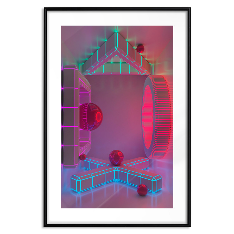 Poster Four Walls - geometric figures with neons in an abstract style 131926 additionalImage 17