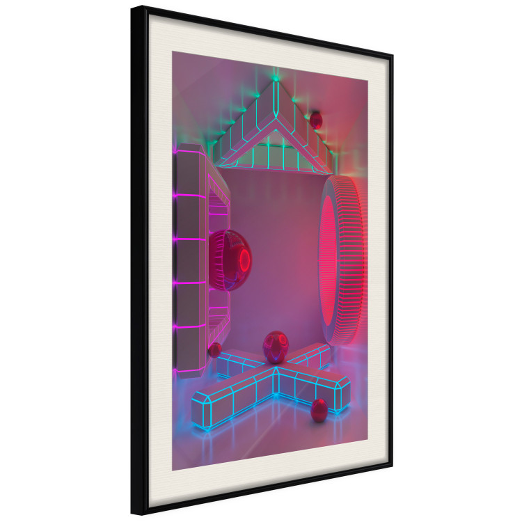 Poster Four Walls - geometric figures with neons in an abstract style 131926 additionalImage 2
