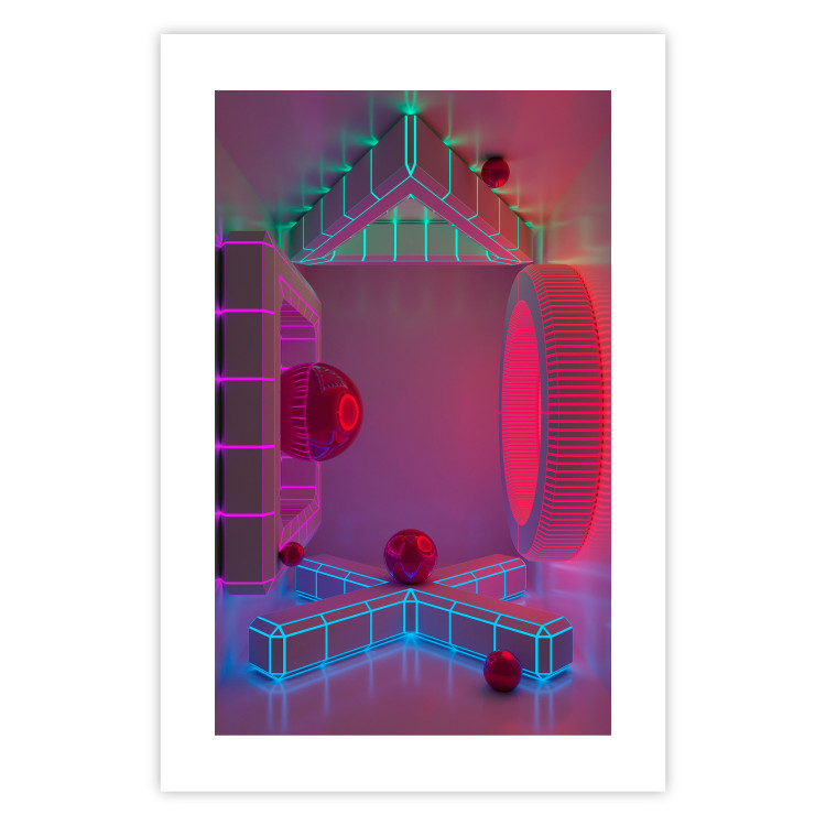 Poster Four Walls - geometric figures with neons in an abstract style 131926 additionalImage 19