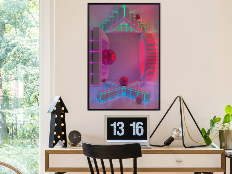 Poster Four Walls - geometric figures with neons in an abstract style 131926 additionalImage 6