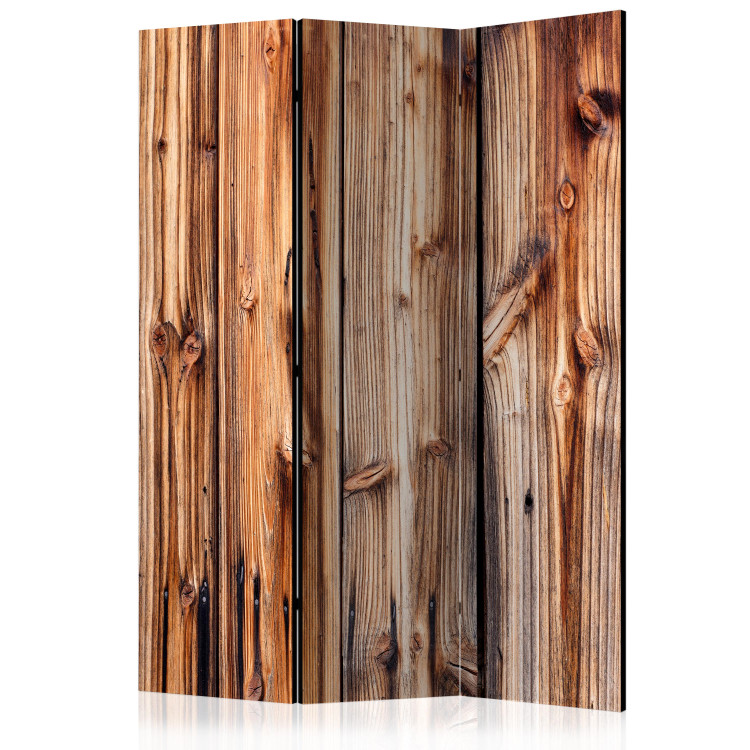 Room Divider Wooden Chamber (3-piece) - unique composition in a brown pattern 132526