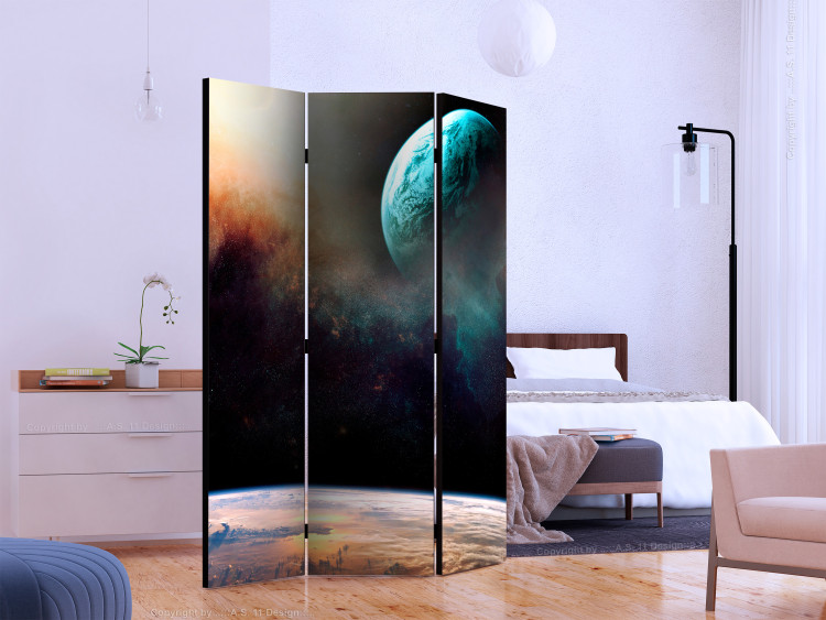 Room Separator Like Being on Another Planet (3-piece) - view of a colorful cosmos 132626 additionalImage 2