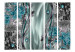 Room Divider Flowery Curtain (Turquoise) II (5-piece) - floral ornaments 132726 additionalThumb 3