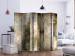 Folding Screen Golden Stripes II (5-piece) - warm abstraction with unusual texture 133226 additionalThumb 2