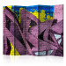 Folding Screen Street Art - Graffiti II (5-piece) - colorful composition on brick 133326