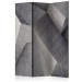 Room Divider Abstract Concrete Blocks (3-piece) - geometric gray 3D pattern 133426
