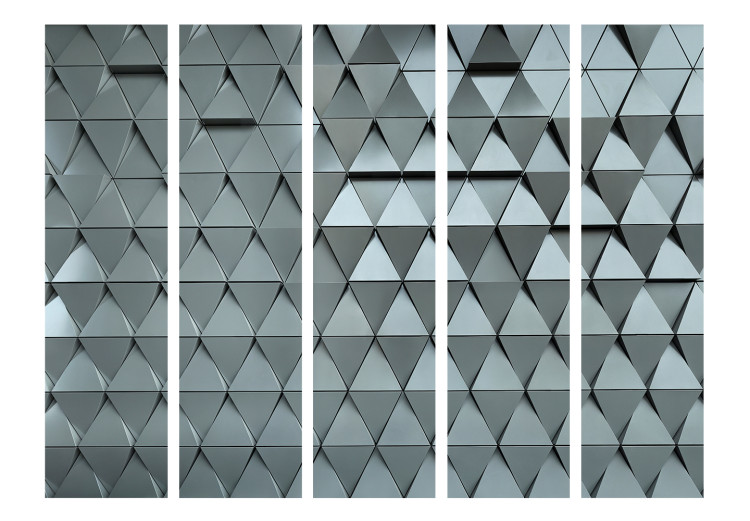 Room Divider Metal Gates II - texture of light and metallic geometric figures 133626 additionalImage 3