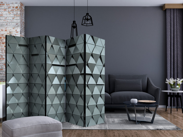 Room Divider Metal Gates II - texture of light and metallic geometric figures 133626 additionalImage 4