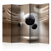 Room Separator Geometric Brilliance II - black geometric figures with a 3D illusion 133726