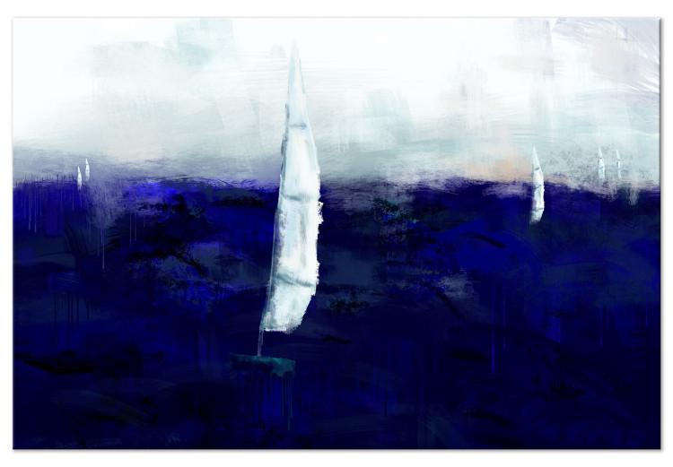 Canvas Print Sails on the ocean - marine motif with deep blue and sails 135226