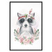 Poster Simon the Raccoon - natural composition of flowers and animals on a light background 135726 additionalThumb 5
