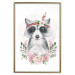 Poster Simon the Raccoon - natural composition of flowers and animals on a light background 135726 additionalThumb 4
