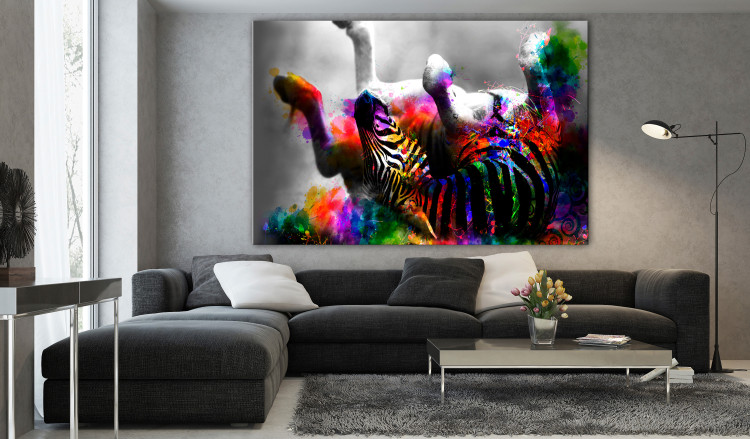 Large canvas print Happy Zebra [Large Format] 136426 additionalImage 3