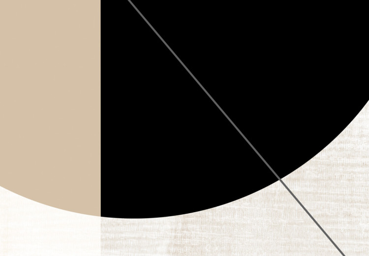 Poster Convergence Point - geometric abstraction with a black circle on a beige background 137226 additionalImage 18