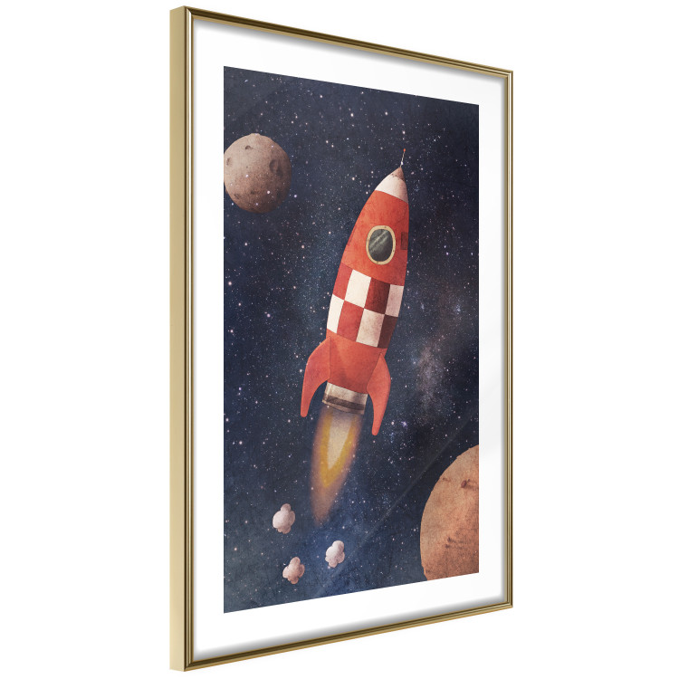 Poster Rocket Into the Unknown - red spacecraft against a star-filled cosmic background 137526 additionalImage 5