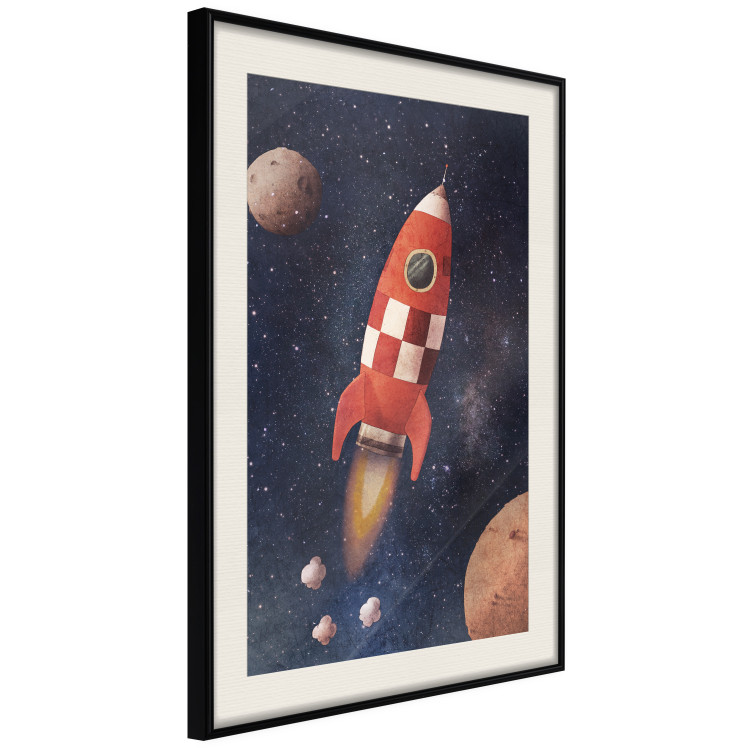 Poster Rocket Into the Unknown - red spacecraft against a star-filled cosmic background 137526 additionalImage 10