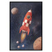 Poster Rocket Into the Unknown - red spacecraft against a star-filled cosmic background 137526 additionalThumb 15