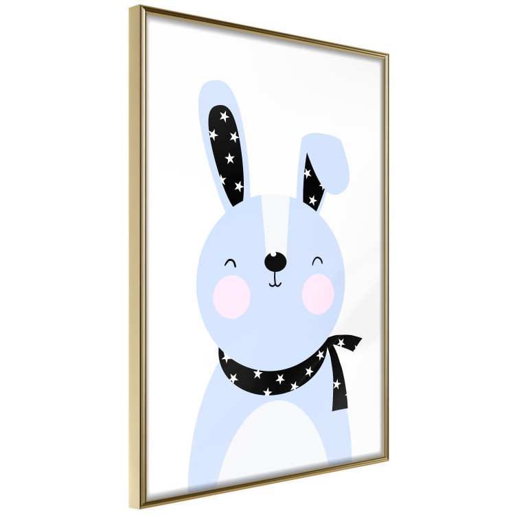 Poster Brave Rabbit - funny bunny with a black ribbon on a light background 138126 additionalImage 8