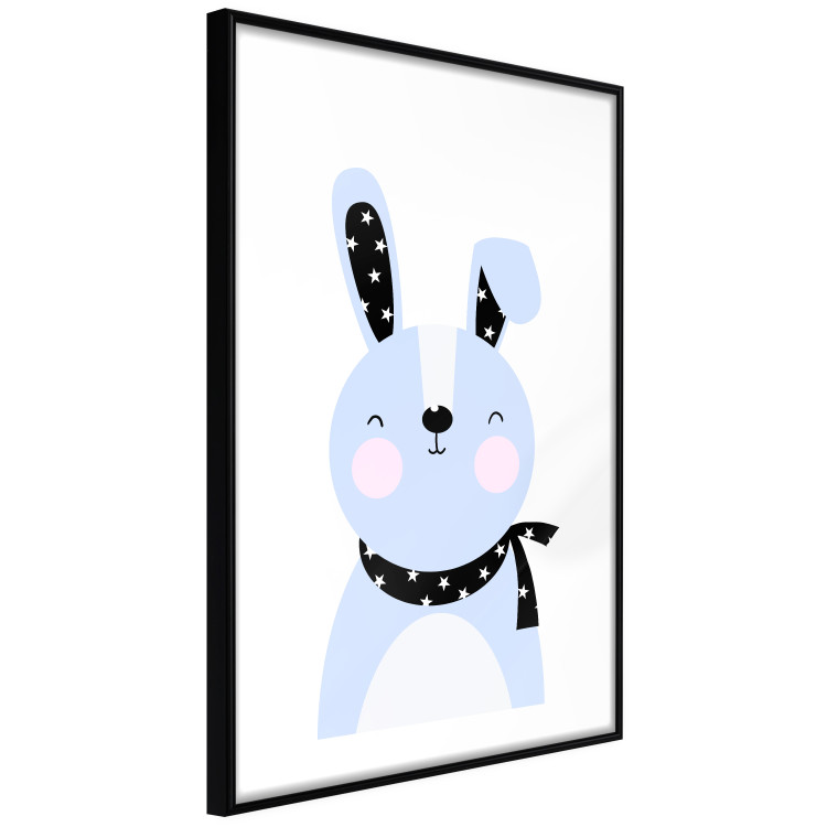 Poster Brave Rabbit - funny bunny with a black ribbon on a light background 138126 additionalImage 6