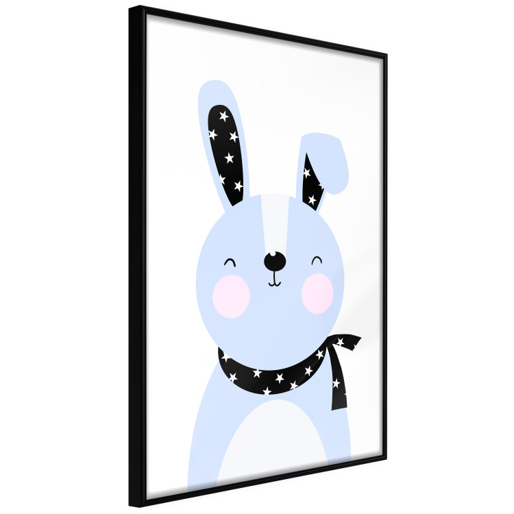 Poster Brave Rabbit - funny bunny with a black ribbon on a light background 138126 additionalImage 7