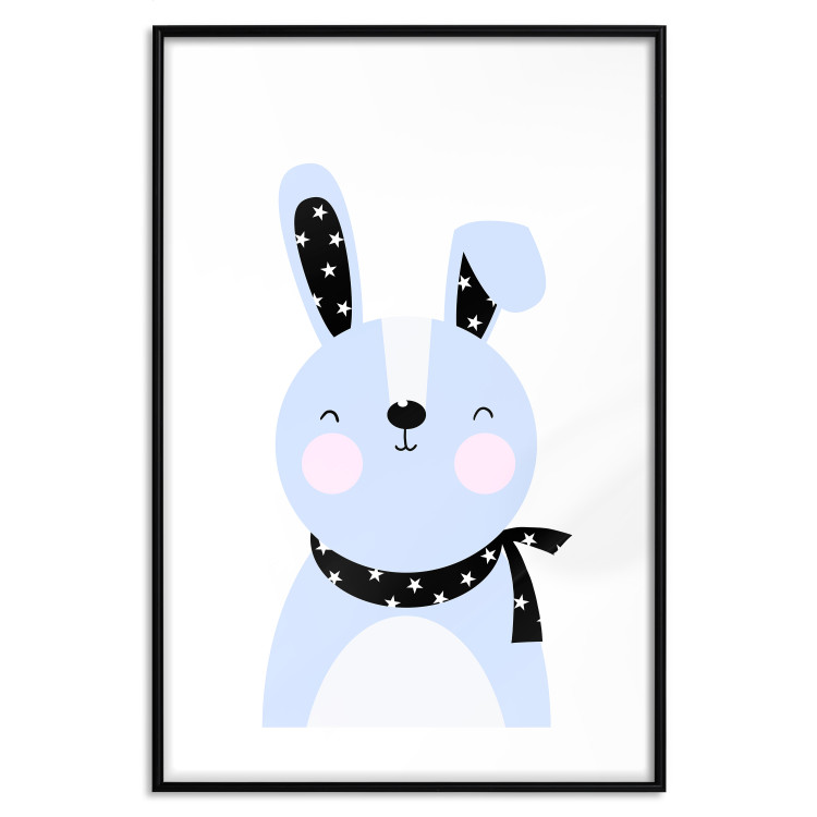 Poster Brave Rabbit - funny bunny with a black ribbon on a light background 138126 additionalImage 16