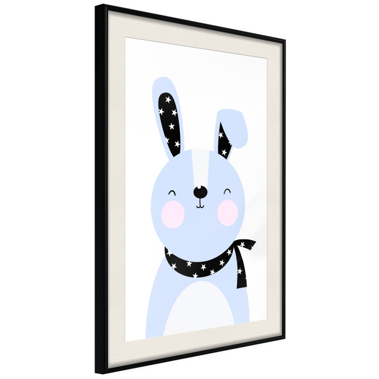 Poster Brave Rabbit - funny bunny with a black ribbon on a light background 138126 additionalImage 9