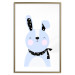Poster Brave Rabbit - funny bunny with a black ribbon on a light background 138126 additionalThumb 14
