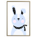 Poster Brave Rabbit - funny bunny with a black ribbon on a light background 138126 additionalThumb 11