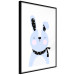 Poster Brave Rabbit - funny bunny with a black ribbon on a light background 138126 additionalThumb 6